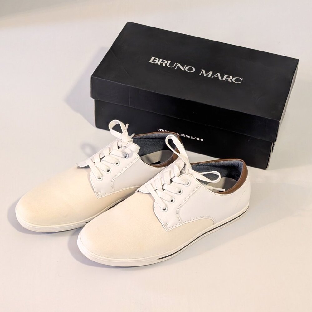 Bruno Marc Men's Oxfords Sneakers-White, Size 8, New in Box - Picture 4 of 6